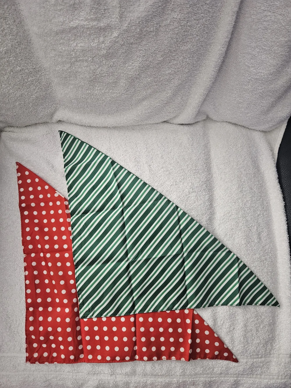2 Pack Reversible Christmas Dog Bandana Small Pet Santa Green Stripes Polka Dot